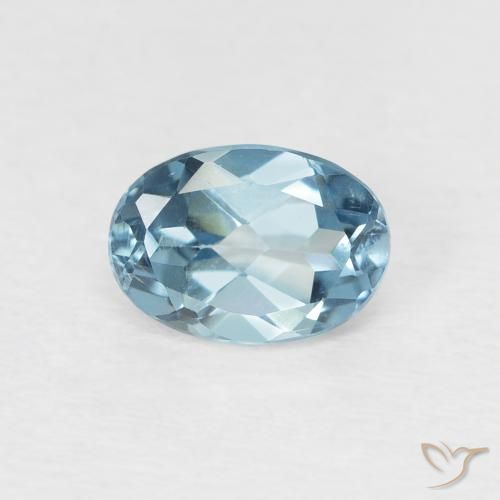 Topaze Bleu Londres naturelle ovale, 1.05 ct, VVS-VS