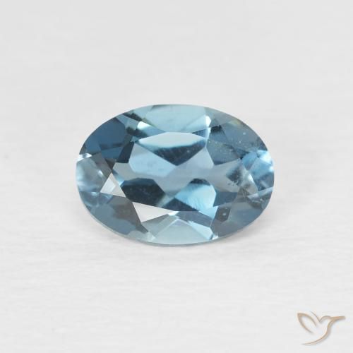 Topaze Bleu Londres naturelle ovale, 0.97 ct, VVS-VS