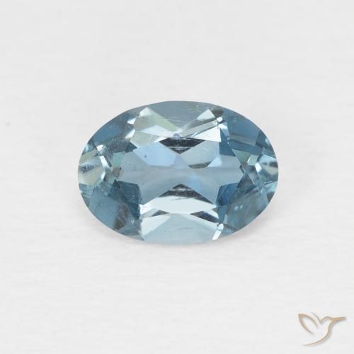 Topaze Bleu Londres naturelle ovale, 0.97 ct, VS