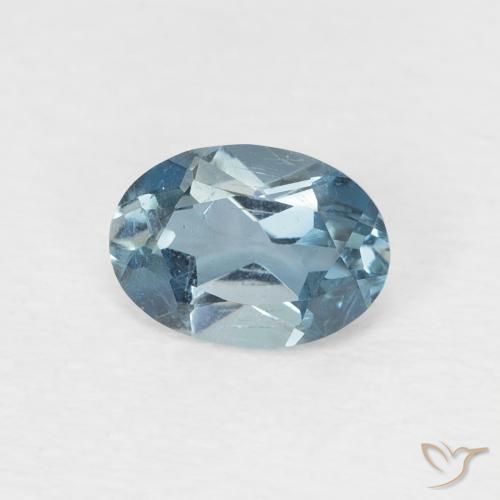 Topaze Bleu Londres naturelle ovale, 0.97 ct, VS