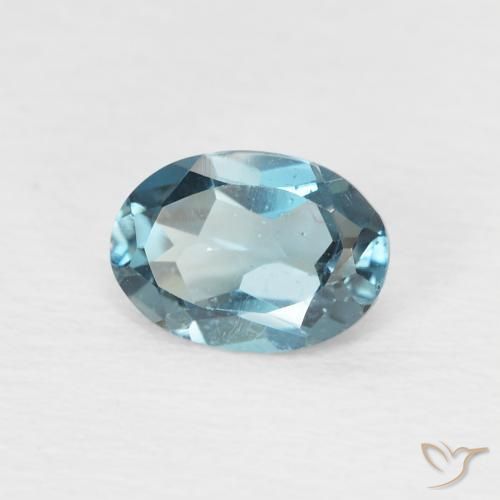 Topaze Bleu Londres naturelle ovale, 0.98 ct, VS