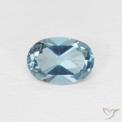 Topaze Bleu Londres naturelle ovale, 0.95 ct, VVS