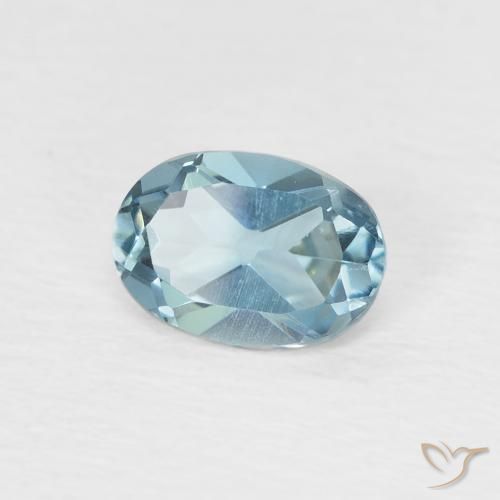 Topaze Bleu Londres naturelle ovale, 0.95 ct, VVS