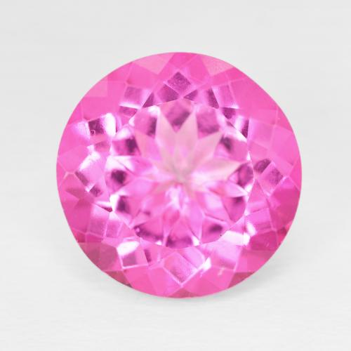 Topaze Medium Dark-Pink naturelle Coupe roude, 12.08 ct, VS