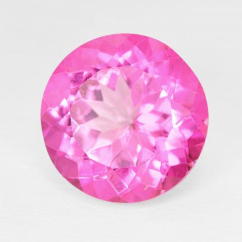 Topaze Medium Dark-Pink naturelle Coupe roude, 12.08 ct, VS
