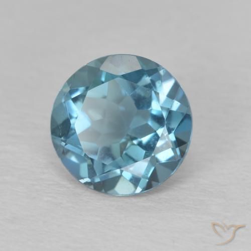 Topaze bleue naturelle coupe roude, 1,59 ct, VVS-VS