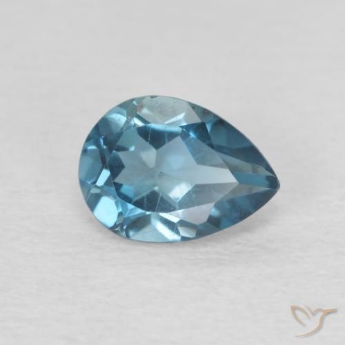 Topaze Bleu Londres naturelle En forme de poire, 0.93 ct, VVS-VS