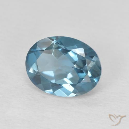 Topaze Bleu Londres naturelle ovale, 2.25 ct, VVS-VS