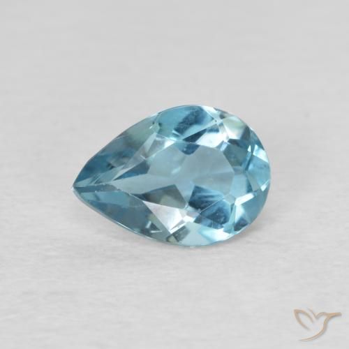 0.80ct Naturel Bleu Suisse Topaze, En forme de poire, VVS-VS