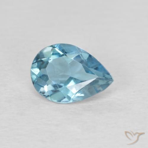 Topaze Bleu Suisse naturelle En forme de poire, 0.80 ct, VVS-VS