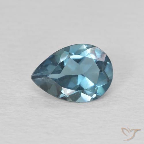 0.74ct Naturel Bleu Londres Topaze, En forme de poire, VVS-VS