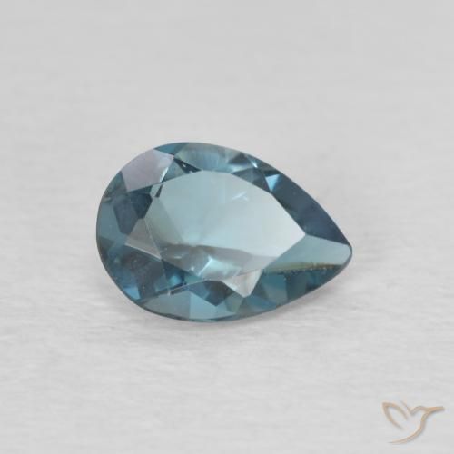 Topaze Bleu Londres naturelle En forme de poire, 0.74 ct, VVS-VS