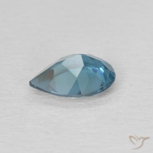 Topaze Bleu Londres naturelle En forme de poire, 0.74 ct, VVS-VS
