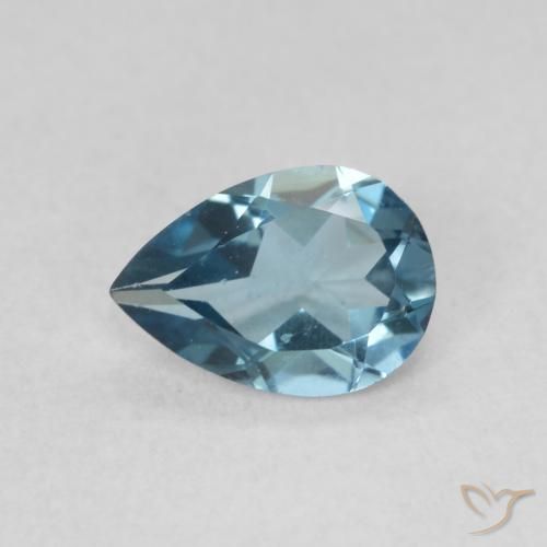 0.78ct Naturel Bleu Londres Topaze, En forme de poire, VVS-VS