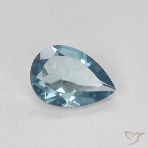 Topaze Bleu Londres naturelle En forme de poire, 0.78 ct, VVS-VS