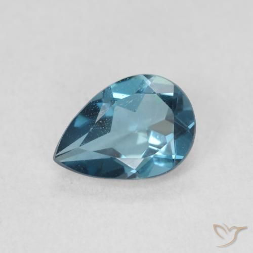 0.81ct Naturel Bleu Londres Topaze, En forme de poire, VVS-VS
