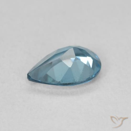 Topaze Bleu Londres naturelle En forme de poire, 0.81 ct, VVS-VS