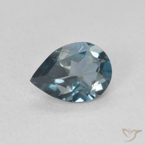 0.77ct Naturel Bleu Londres Topaze, En forme de poire, VVS-VS