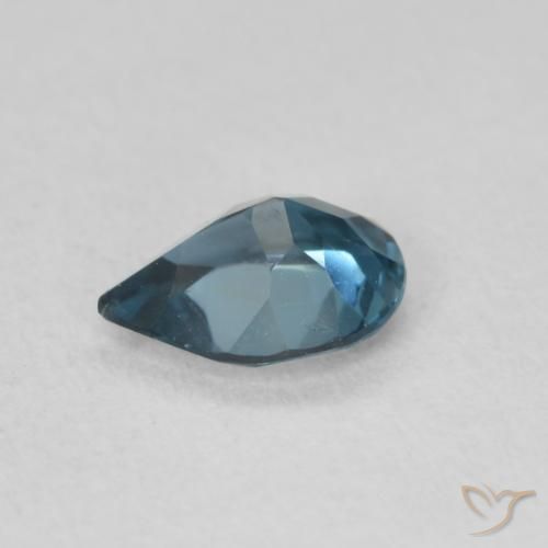 Topaze Bleu Londres naturelle En forme de poire, 0.77 ct, VVS-VS