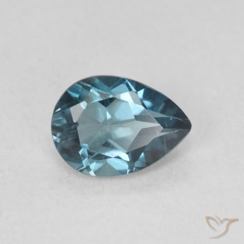 Topaze Bleu Londres naturelle En forme de poire, 0.92 ct, VVS-VS