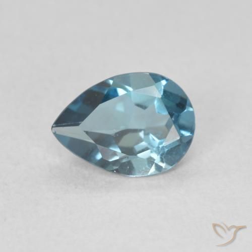 0.83ct Naturel Bleu Londres Topaze, En forme de poire, VVS-VS