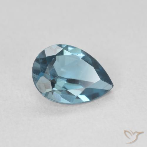 Topaze Bleu Londres naturelle En forme de poire, 0.83 ct, VVS-VS