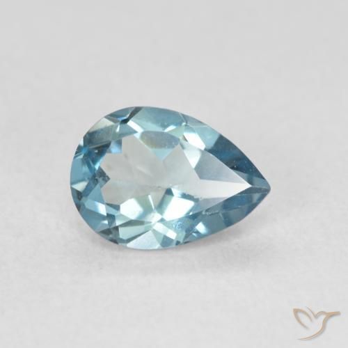 Topaze Bleu ciel naturelle En forme de poire, 0.86 ct, VVS-VS