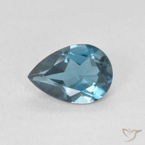 0.85ct Naturel Bleu Londres Topaze, En forme de poire, VVS-VS