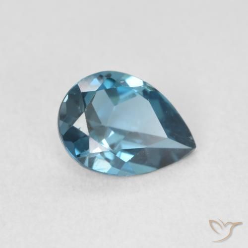 Topaze Bleu Londres naturelle En forme de poire, 0.85 ct, VVS-VS