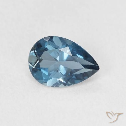 Topaze Bleu Londres naturelle En forme de poire, 0.85 ct, VS
