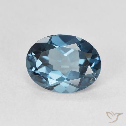 Topaze Bleu Londres naturelle ovale, 2.28 ct, VS