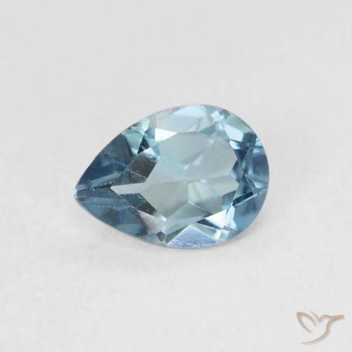 0.90ct Naturel Bleu Londres Topaze, En forme de poire, VS