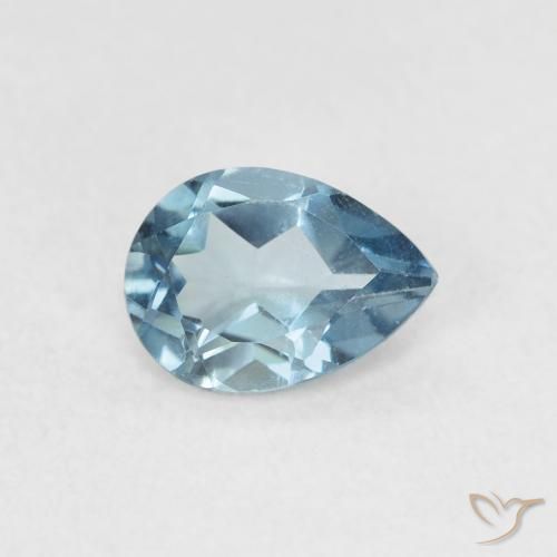 Topaze Bleu Londres naturelle En forme de poire, 0.90 ct, VS