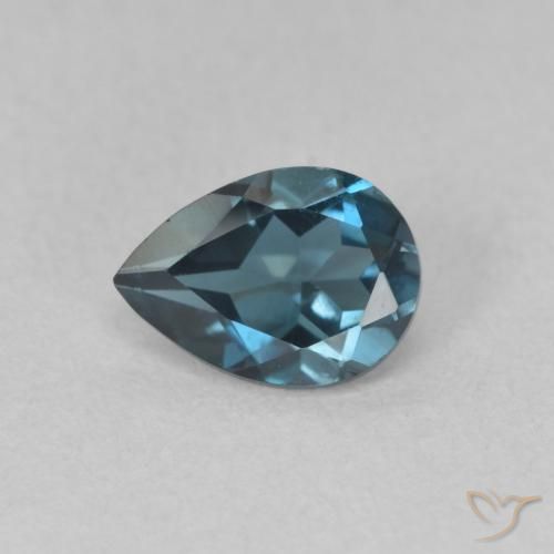 0.89ct Naturel Bleu Londres Topaze, En forme de poire, VVS-VS