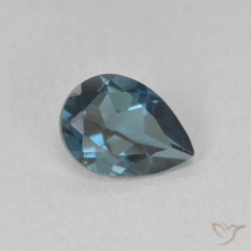 Topaze Bleu Londres naturelle En forme de poire, 0.89 ct, VVS-VS