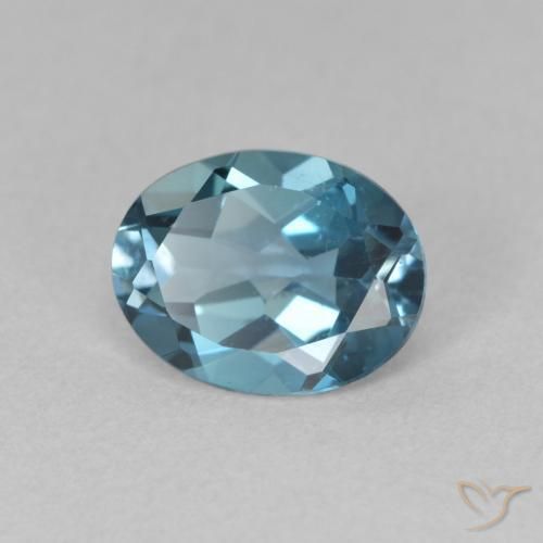 Topaze bleue naturelle coupe ovale, 2,15 ct, VVS-VS
