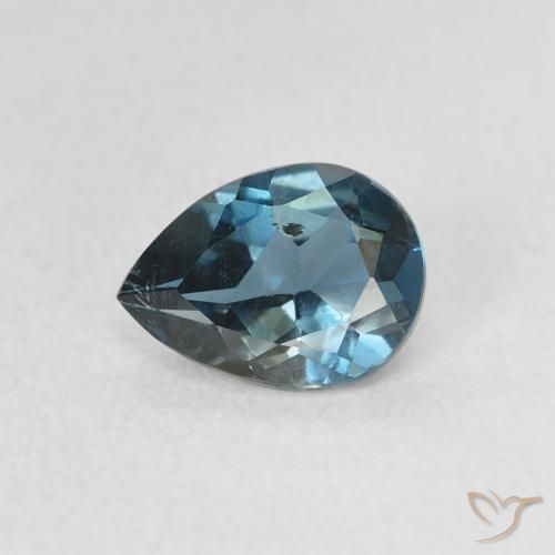 0.86ct Naturel Bleu Londres Topaze, En forme de poire, VS
