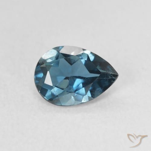 Topaze Bleu Londres naturelle En forme de poire, 0.86 ct, VS