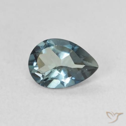 Topaze Bleu Londres naturelle En forme de poire, 0.85 ct, VS