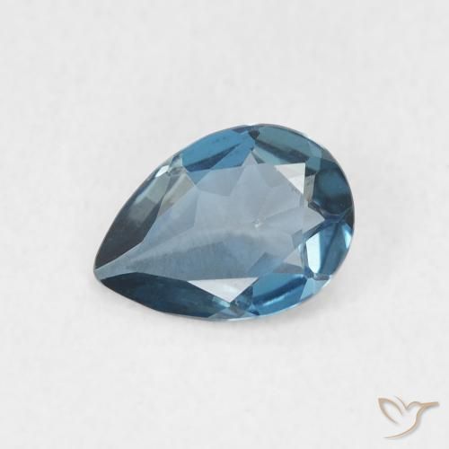 0.67ct Naturel Bleu Londres Topaze, En forme de poire, VVS