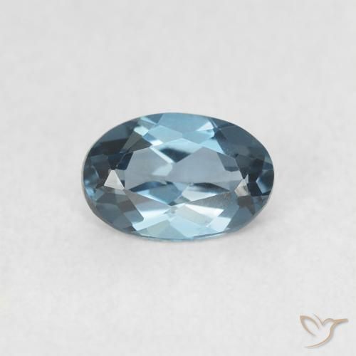 Topaze Bleu Londres naturelle ovale, 0.55 ct, VVS