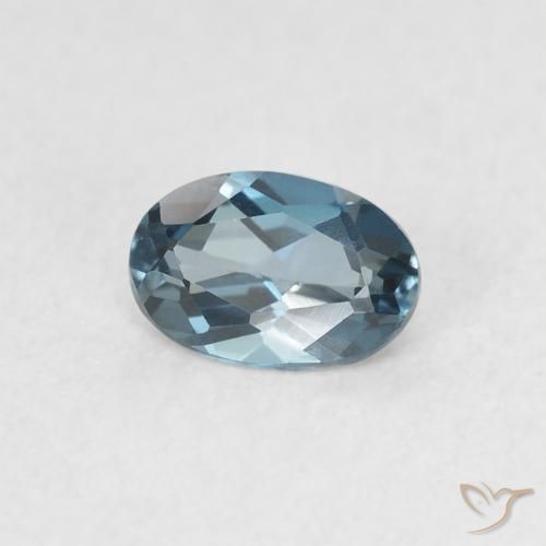 Topaze Bleu Londres naturelle ovale, 0.55 ct, VVS