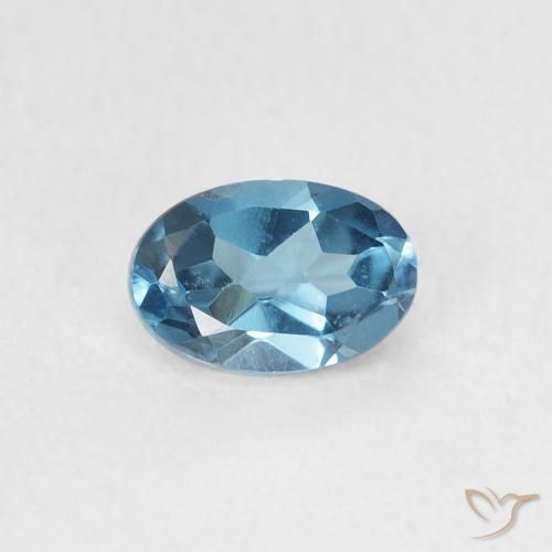 Topaze Bleu Londres naturelle ovale, 0.64 ct, VVS
