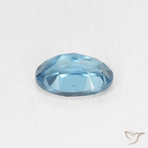 Topaze Bleu Londres naturelle ovale, 0.65 ct, VVS