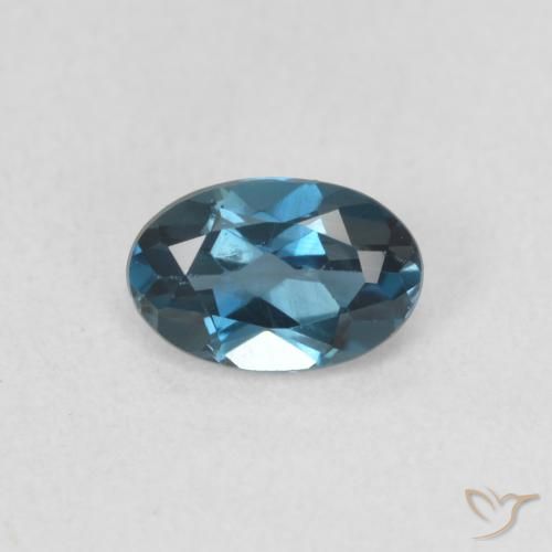 Topaze Bleu Londres naturelle ovale, 0.52 ct, VVS