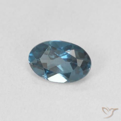 Topaze Bleu Londres naturelle ovale, 0.52 ct, VVS