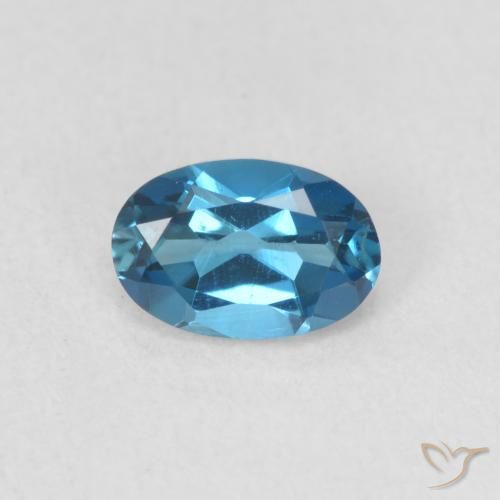 Topaze Bleu Londres naturelle ovale, 0.63 ct, VVS