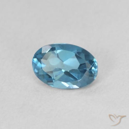 Topaze Bleu Londres naturelle ovale, 0.53 ct, VVS