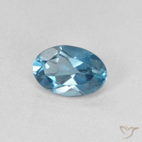 Topaze Bleu Londres naturelle ovale, 0.61 ct, VVS