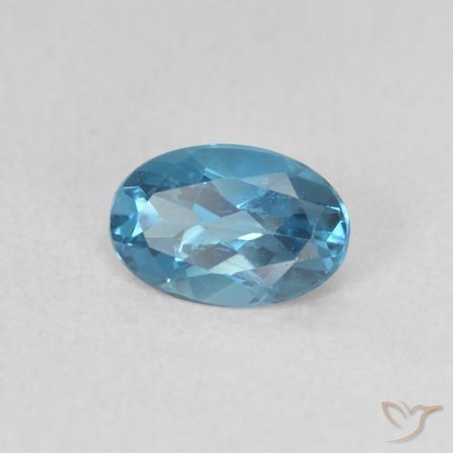 Topaze Bleu Londres naturelle ovale, 0.50 ct, VVS
